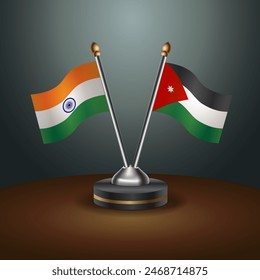 India and  table flags relation with gradient backgrund. Vector Illustration