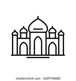 India temples line icon, concept sign, outline vector illustration, linear symbol.