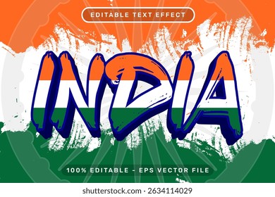 India text effect and editable text effect with Indian flag color background