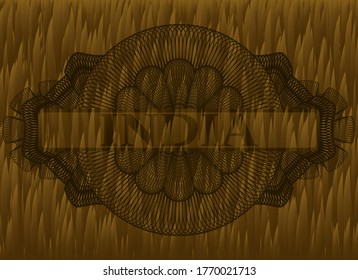 Indien-Text im Linear-Pelz-Button. Tierischer, anmutiger Hintergrund. Vektorgrafik. 