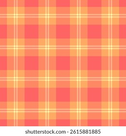 India texture tartan vector, path background fabric seamless. Yard plaid check pattern textile in red and orange colors palette.