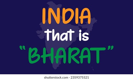  India , that is Bharat calligraphy vector illustration . 