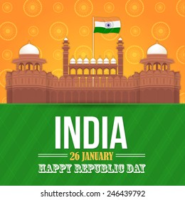 India Theme Celebration Card, Background, Badges Vector Template
