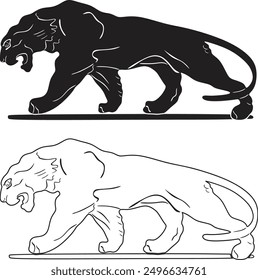 india tiger logo vector design handmade silhouette