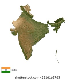 Indien Topographie Landkarte Vektor