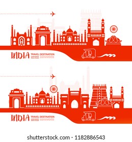 India Travel Destination Vector illustration.