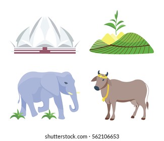 India travel vector icons.