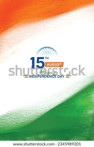 India tricolor Flag theme with oil pastel crayon brush stroke effect for 15th August independence day background concept. Stock vector illustration.