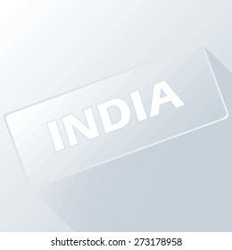 India unique button for any design. Vector illustration