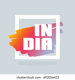 India. Vector clip-art template, poster, motto, label, text.