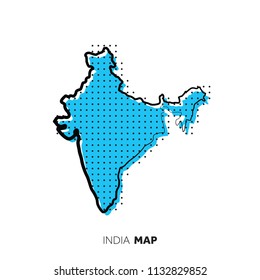 India vector country map. Map outline with dots.