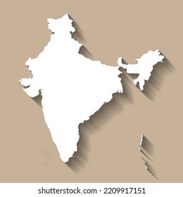 India vector country map silhouette