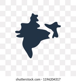 India vector icon isolated on transparent background, India transparency concept can be used web and mobile