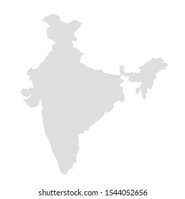 India vector map illustration. India world background isolated.