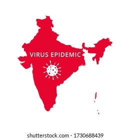 India Virus Epidemic country of Asia, Asian map illustration, vector isolated on white background