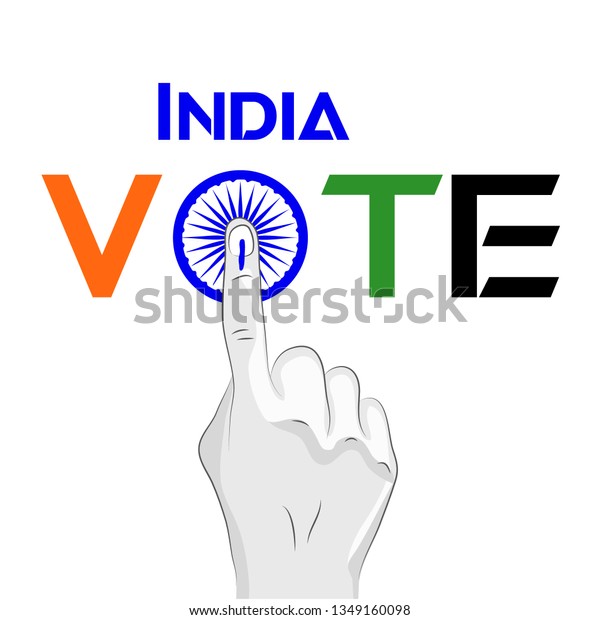 India Vote Hand Symbol Stock Vector (Royalty Free) 1349160098