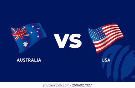 India VS Afghanistan International Cricket Flag Badge Design Template Vector Illustration.