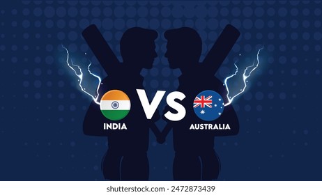 India vs Australia Match , New Australia vs India cricket match ,Cricket match concept with creative illustration