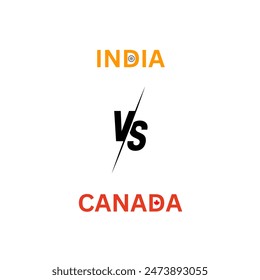 India VS Canada, Cricket Match concept with creative illustration of participant countries flag isolated with white background. Cricket Match or Head to Head Template INDIA VS CANADA.