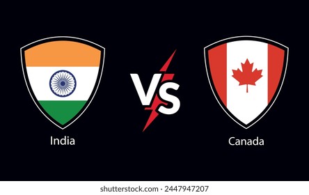Indien vs Kanada Flagge Vektorgrafik Design