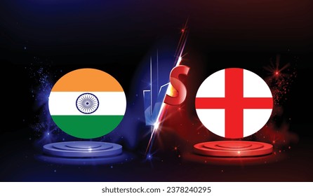 india vs england ICC cricket world cup template design in 2023. vector illustration