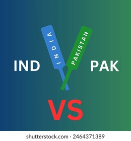 India VS Pakistan, Cricket Match concept with creative illustration of participant countries Batsman Bats Playing Cricket.India VS Pakistan cricket championship vector banner design Vector
