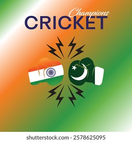  India vs Pakistan illustration cricket match helmets. IND vs PAK vector illustration flags on helmet green background