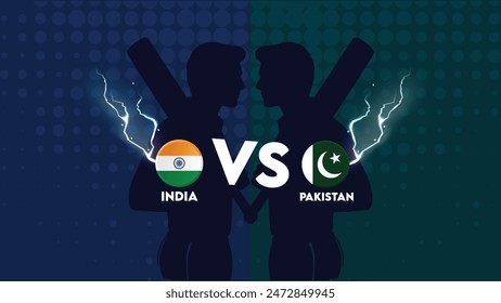 India VS Pakistan Match , Pakistan Vs India cricket match ,Cricket match concept with creative illustration 