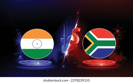 INDIA vs sudáfrica ICC mundial de críquet diseño de plantilla en 2023. ilustración vectorial