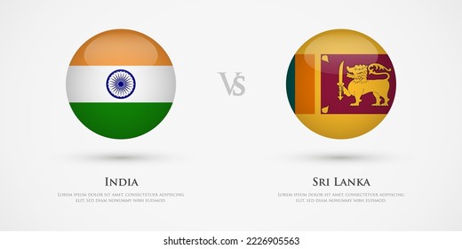 India vs Sri Lanka country flags template. The concept for game, competition, relations, friendship, cooperation, versus.