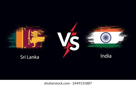 India vs Sri Lanka country flags template. IN vs LK