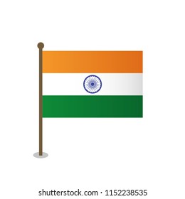 India waving flag with flagpole