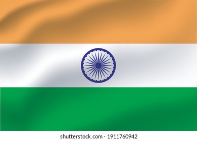 India waving flag vector editable