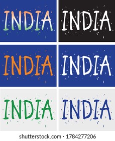 India word in all color with celebration look