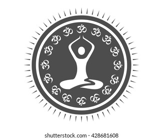 india yoga meditation image vector icon