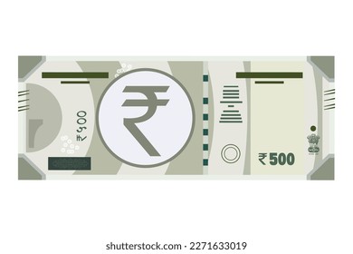 Indian 500 rupee note vector illustration