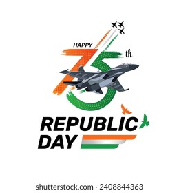 Saludo del logo del 75° día de la república india 