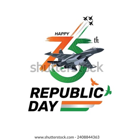 Indian 75th republic day logo greeting 