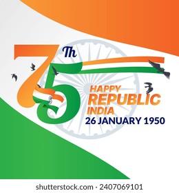 Indian 75th Republic day poster with text