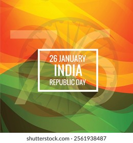 Indian 76th republic day post greeting illustration vector design.