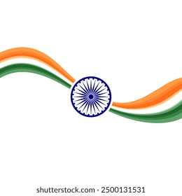 Indian Abstract Flag With Tri Colour. Indian Flag Design With Ashok Chakra.