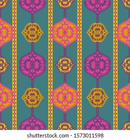 Indian abstract medallion pattern.Boho and gypsy style. Ethnic paisley ornament. Can be used for wallpapers, gift wrap, textile, duvets and linens