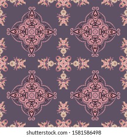 Indian abstract medallion pattern.Boho and gypsy style. Ethnic paisley ornament. Can be used for wallpapers, gift wrap, textile, duvets and linens