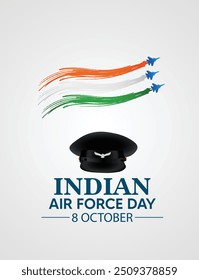 Afiche del Vector del 8 de octubre, Día de la Fuerza Aérea India