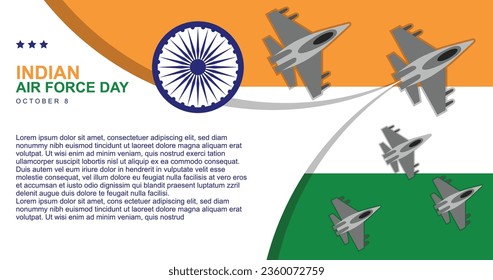 Indian Air Force Day background. Holidays Military. Vector illustration.