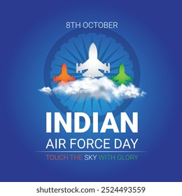 Indian Air Force Day, Concept Banner Poster, Grußkarte. Vektorgrafik