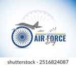 Indian Air Force Day, Air Force Day creative banner poster logo background web social media design vector illustration isolated.