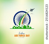 Indian Air Force Day, Air Force Day creative banner poster logo background web social media design vector illustration isolated.