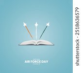 Indian Air Force Day. Air force day creative concept. India day design for banner, poster, 3d Illustration.