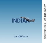 Indian Air Force Day. Air force day creative concept. India day design for banner, poster, 3d Illustration.